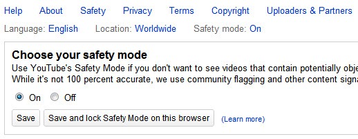 YouTube Safety Mode